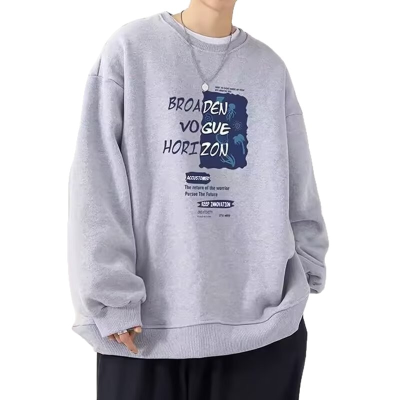 Camisa menos ropa suéter delgado de cuello redondo suelto casual comercio exterior spot al por mayor jersey letra personalizada blusa de manga larga