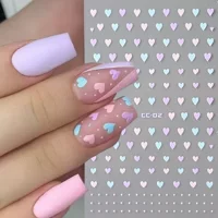 Новые наклейки для ногтей ins допамин макарон розовый фиолетовый звезды любви маленький цветок наклейки для ногтей оптом