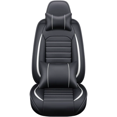 Summer Trendy Car Seat Cushions, Seat cushion, seat cover - black-and-white-front-row-single-seat-luxury-version-general