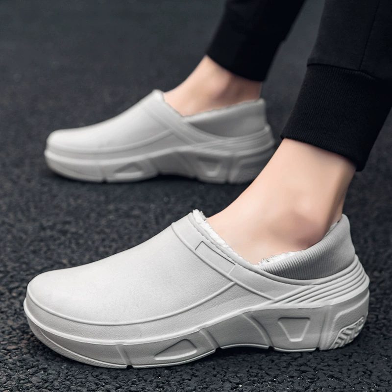 Хлопковые тапочки, мужские модные зимние наряд, мужские теплые тапочки для отца, водонепроницаемая Нескользящая домашняя обувь из хлопка Baotou для пожилых людей