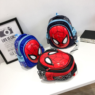 Children's Schoolbag Cartoon Cute Burden-Reducing Backpack Kindergarten Backpack Personalized Printed Spider-Man Double Back Wholesale