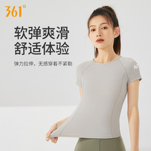 361运动上衣女春夏短袖T恤户外跑步紧身瑜伽服健身衣