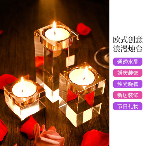 Christmas candlestick ornaments crystal wax table European-style candlelight dinner candle holder candlestick aromatherapy candle cup