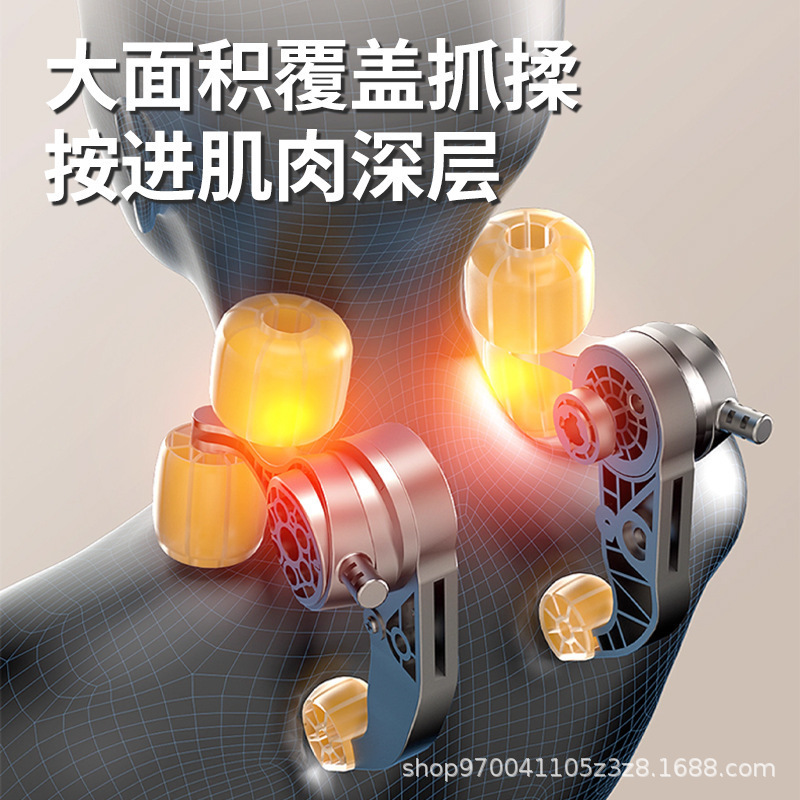 跨境肩颈斜方肌按摩器颈部腰部肩膀揉捏按摩披肩夹捏颈椎按摩仪|undefined