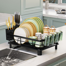 跨境亞馬遜廚房置物架收納神器多功能碗碟架瀝水架碗盤收納碟盤架