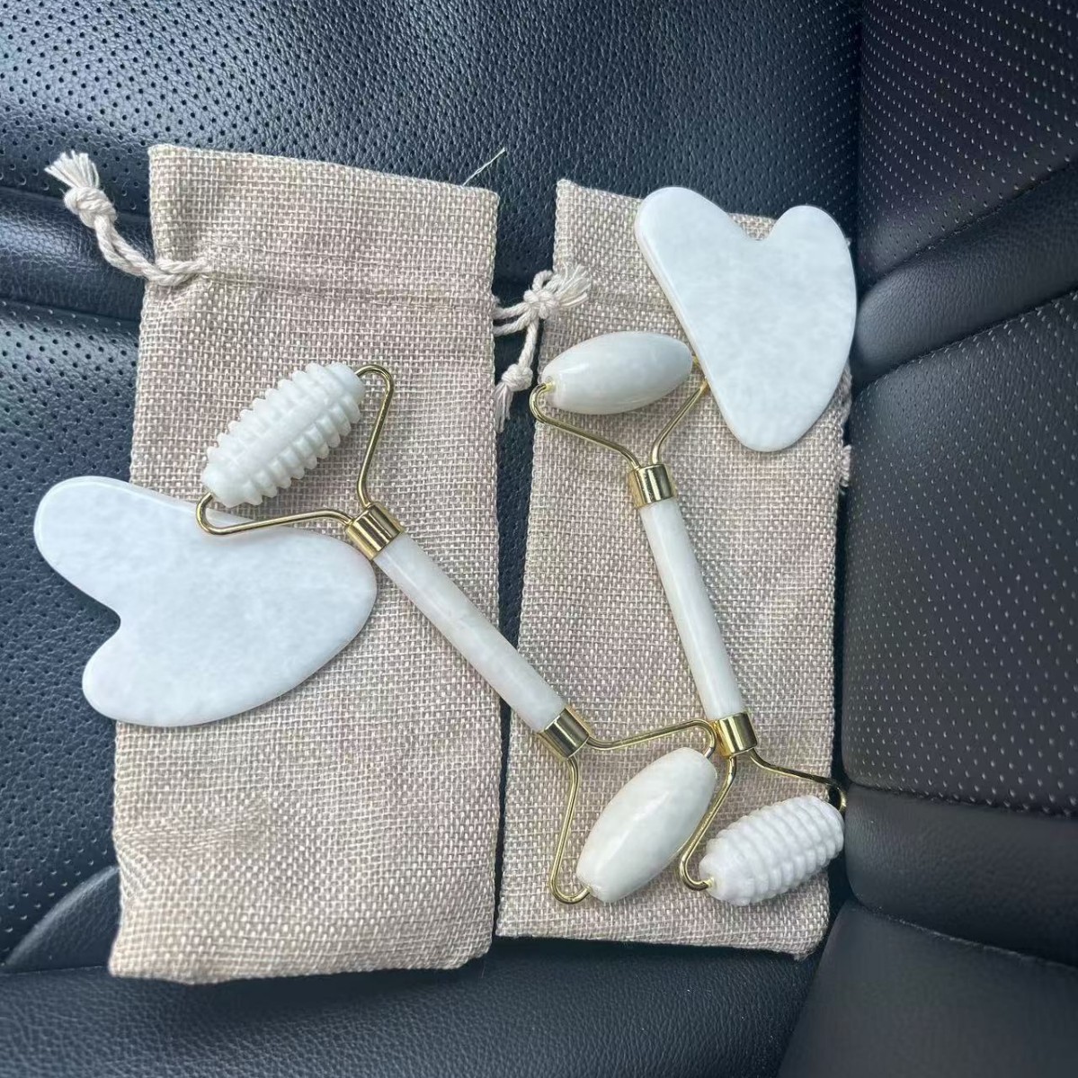 천연 백옥 양면 가시 롤러 + 스크래핑 보드