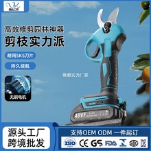 園林園藝無線電動剪刀樹枝剪充電式電動果樹剪跨境鋰電修枝剪