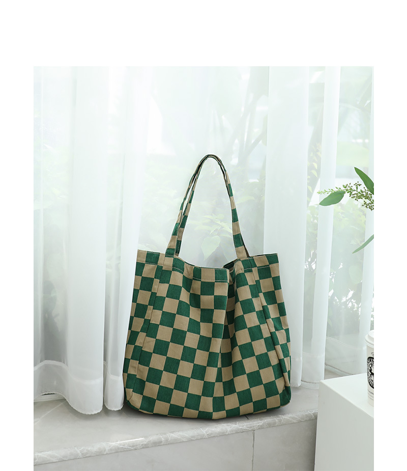 Femmes Grande Toile Plaid De Base Style Classique Ouvert Sac De Toile display picture 9