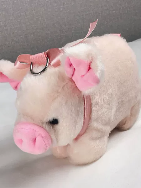 K-Style of Pink Pig Plush Bag for Women Cute Piggy Bag Ins Girls Shoulder Crossbody Bag Grab Machine Doll Bag
