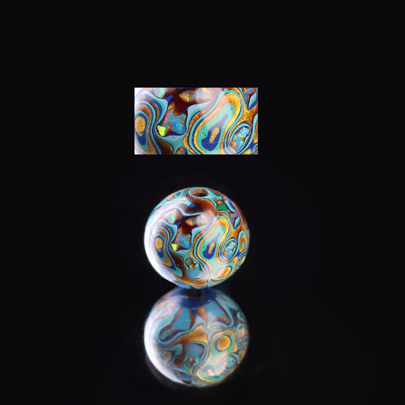 10mm 오팔 블루 브라운 옐로우