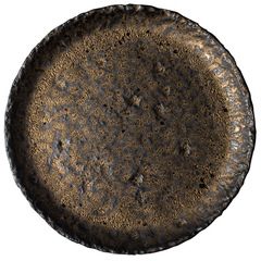 Handmade coarse pottery pot with retro saucer, gilt coaster, dry brewing tea table, cup holder, pot holder, small tea tray, Kung Fu tea accessories