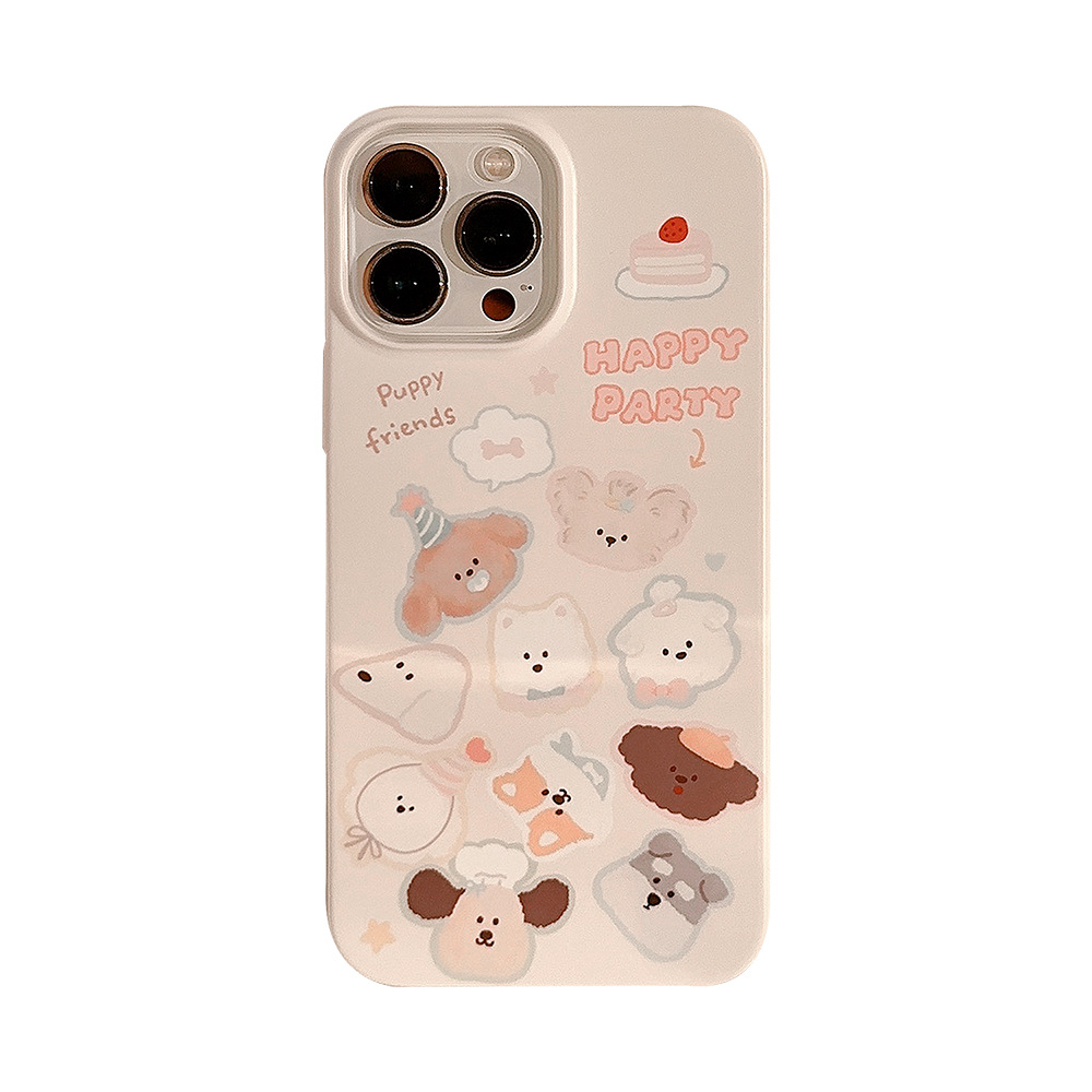 Divertido avatar de cachorro de dibujos animados, adecuado para iPhone 17, funda para iPhone 15, iPhone 14 Pro Max original, película protectora para iPhone 12, iPhone 16.