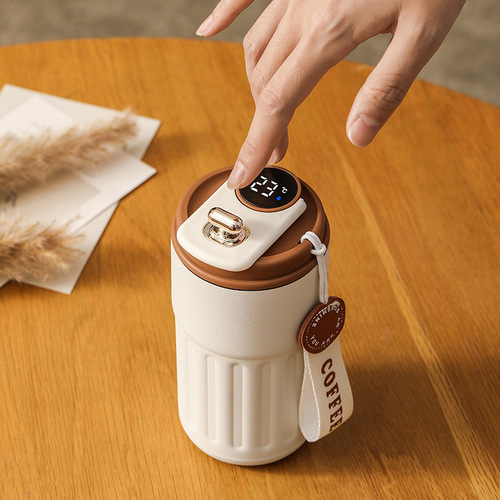 Intelligent temperature measuring thermos cup 316 stainless steel coffee cup double layer vacuum car water cup portable tumbler wholesale