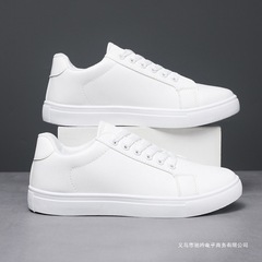 外贸大码男鞋464748小白鞋男士纯白色休闲运动鞋2025新款板鞋皮面