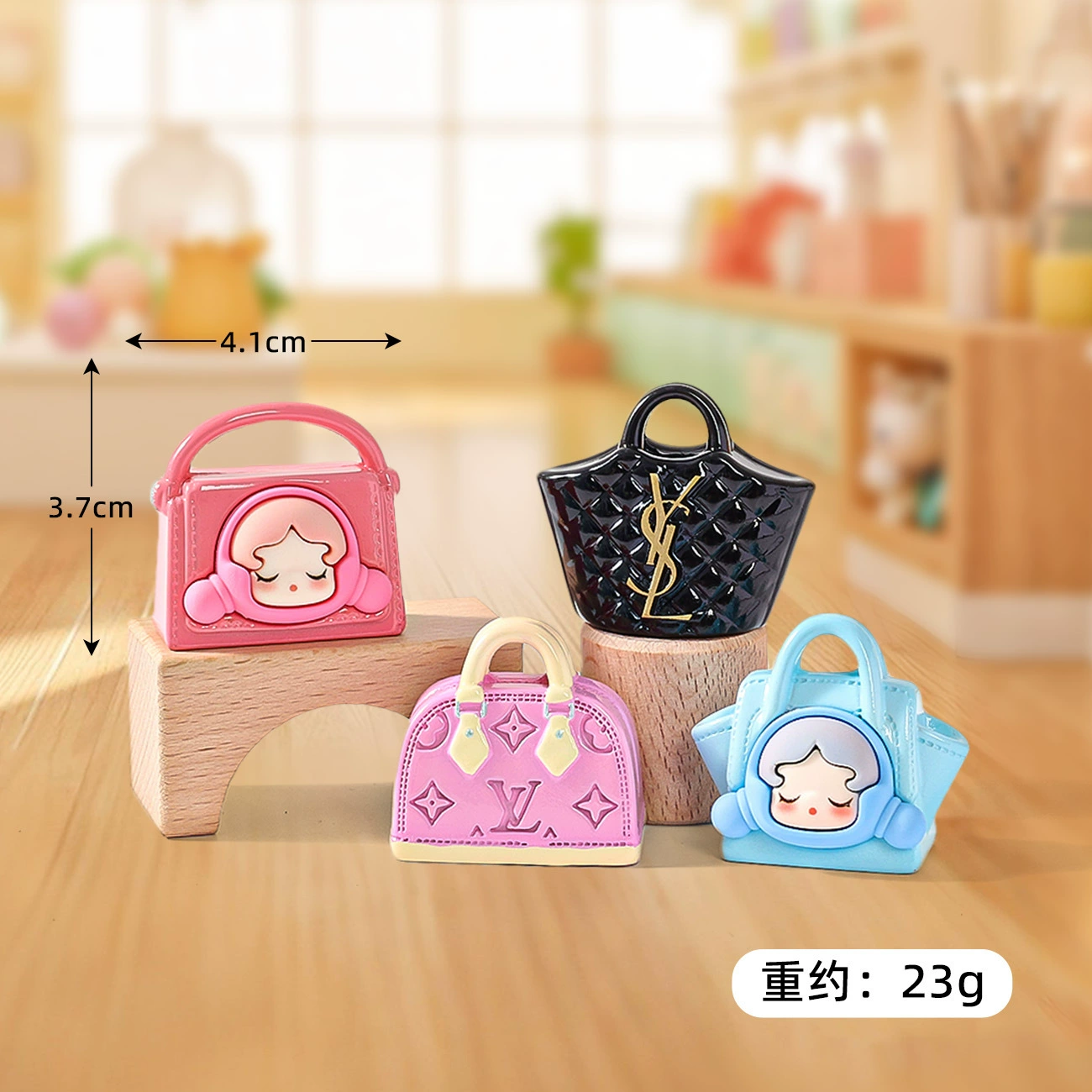 Fashionable bag, doll, table decorations with accessories, accessory, handmade