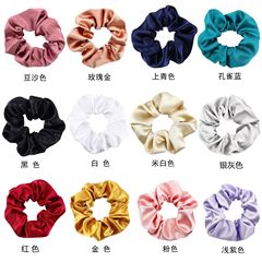 クロスボーダー直供水晶サテン大腸ヘアリング欧米純色シンプルins布芸肥腸皮筋ヘアアクセサリー