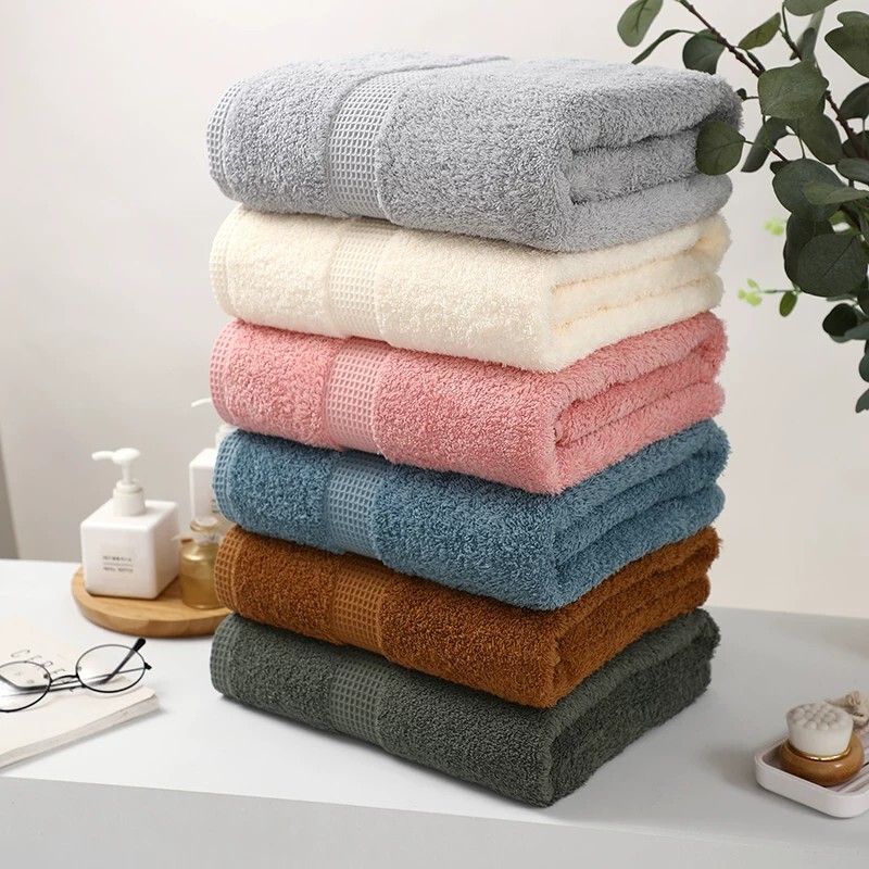 Tuqiang Pure Cotton Class a Antibacterial Bath Towel, Absorbent and Soft, Suitable for Home Use, Enlarged and Thickened, Does Not Shed Easily, for Bathing and Wiping the Face