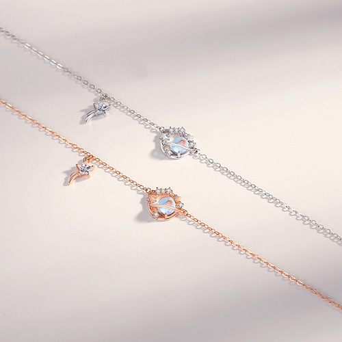 Summer new planet bracelet for women Korean version small fresh ins style moonstone bracelet niche best friend bracelet on behalf of