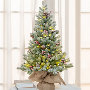 Cross-Border 90cm 90Cmpe Falling Snow Flocking Christmas Tree Small Mini Christmas Tree Set Table Top Christmas Tree