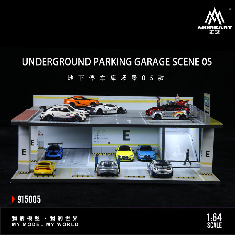 1:64 Scale Underground Parking Garage Scene Model, Realistic Alloy Car Storage Display Box with Lighting 1:64 Scale Underground Parking Garage Scene Model, Realistic Alloy Car Storage Display Box with Lighting