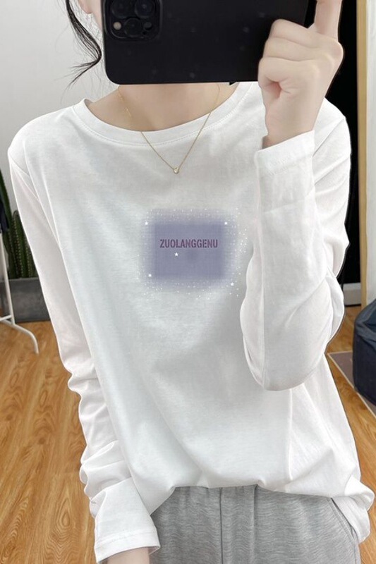 Women's Long-Sleeve White T-Shirt, Base Layer Top for Women, Long-Sleeve 2026 Spring and Autumn Regular Shoulder Inner Wear Top Women's Long-Sleeve White T-Shirt, Base Layer Top for Women, Long-Sleeve 2026 Spring and Autumn Regular Shoulder Inner Wear Top