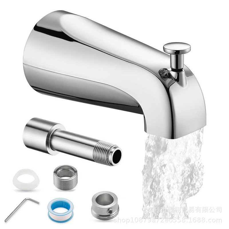 All-Metal Bathtub Pull-Out Spout with Diverter, Stainless Steel Pipe, Suitable for 5.3inch Bathtubs All-Metal Bathtub Pull-Out Spout with Diverter, Stainless Steel Pipe, Suitable for 5.3inch Bathtubs