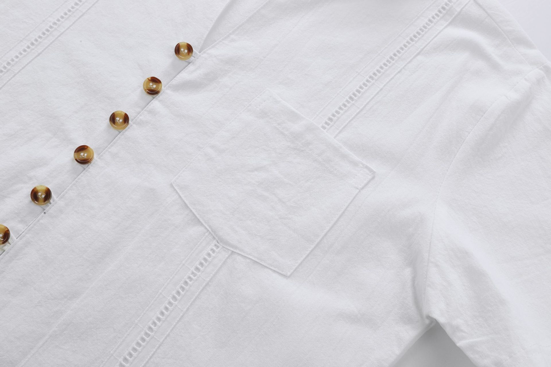 Men's Long-sleeve Patchwork Cotton-linen Coat With Pockets_voghion.com