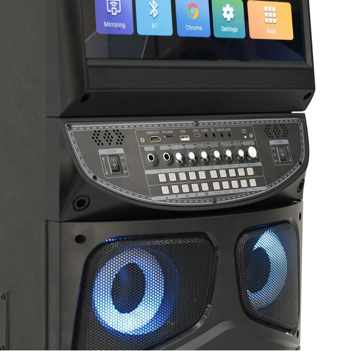 H2203 nueva pantalla cruzada de ventas calientes K-canción en un video de alta potencia altavoz HIFI de red inalámbrica