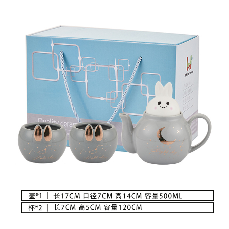 Lindo flor tetera traje de mano de cerámica regalo se puede utilizar como logotipo una olla cuatro tazas tarde juego de té regalo