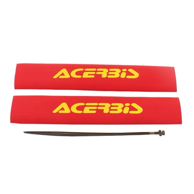 Motorcycle Electric Vehicle Atv Universal: Motosiklet ləvazimatları və aksesuarları - front-shock-absorber-cover-red-background-with-yellow-characters-velcro