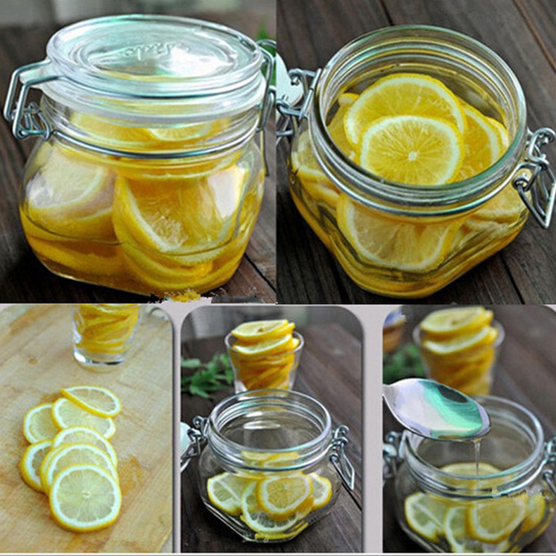 厂家供应 玻璃密封罐圆形卡扣储物罐玻璃罐