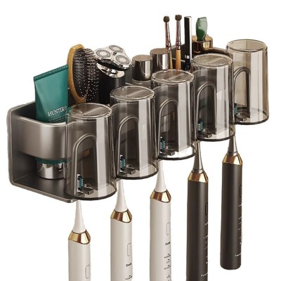 牙刷置物架免打孔刷牙杯漱口杯架子壁挂式卫生间家庭牙缸牙具挂架