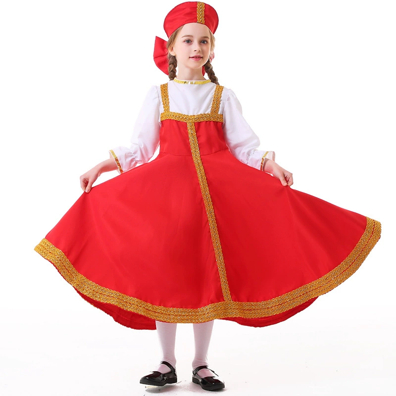 Russian national clothing Halloween Ukrainian parent -child dressing sports meeting adult children