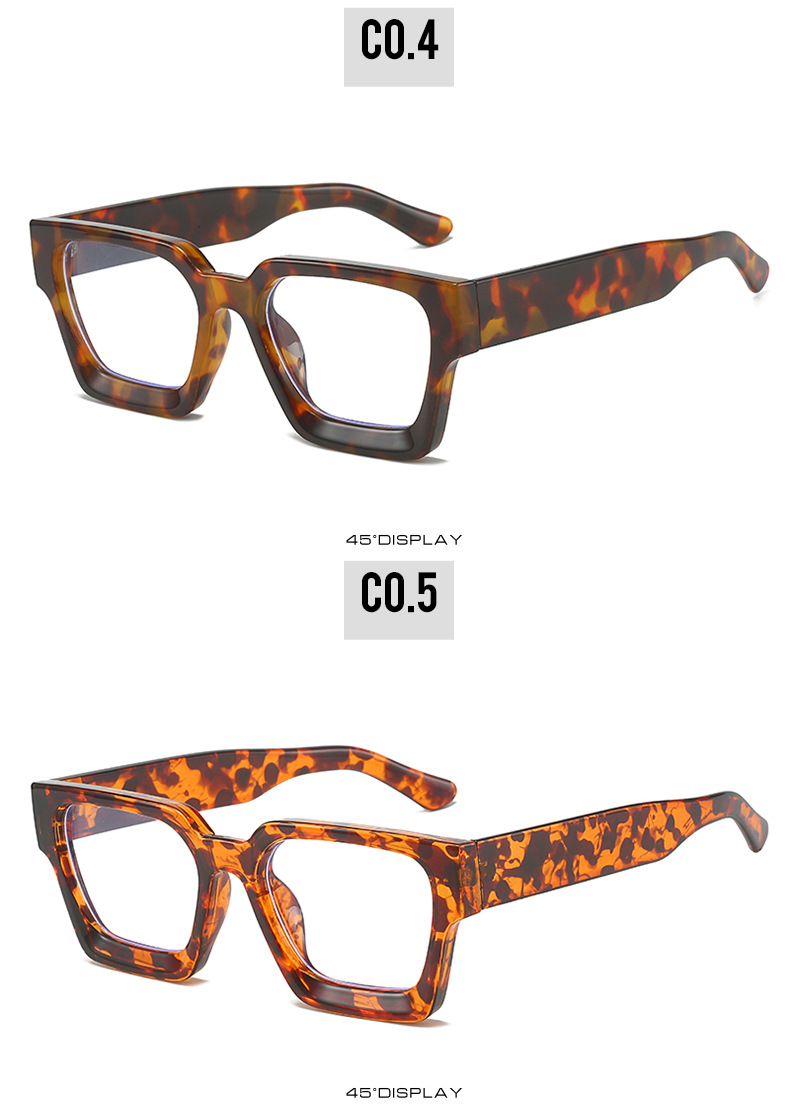 45g Weight Full Frame Glasses Structure Glasses Classification Ac Lens Material Square Glasses Style Daily Occasion Solid Color, Leopard Pattern All Seasons Season Unisex Gender Simple Style Style Simple Style Solid Color Leopard Ac Square Full Frame Optical Glasses 6
