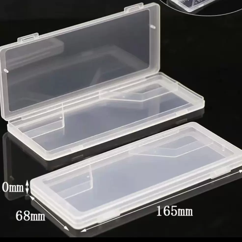 现货供应尺子收纳盒 透明塑料盒子铝合金四件套套尺包装15cm20cm