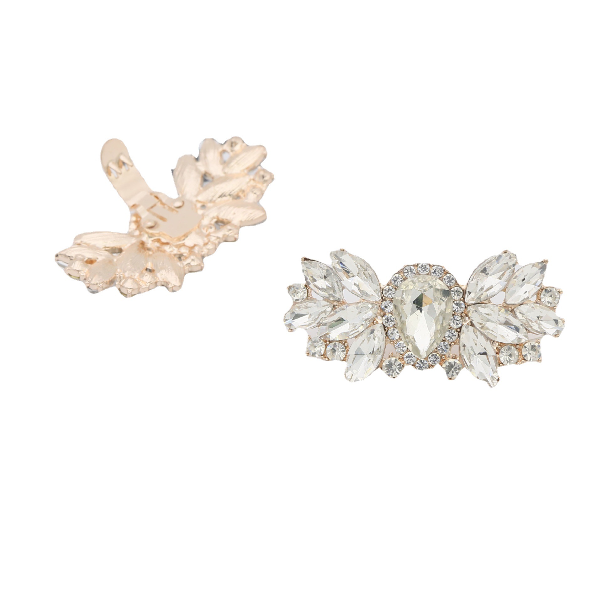 Accesorios para zapatos de tacón alto transfronterizos, flores de lazo para zapatos, hebillas para zapatos de novia, decoraciones desmontables para zapatos, accesorios decorativos, adornos de cristal para zapatos