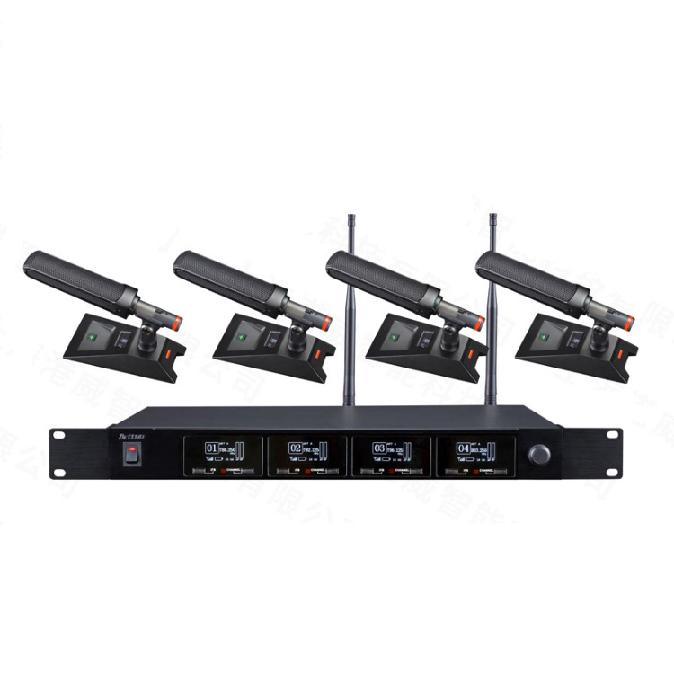 新款Excelite W-XE804移动无线会议发言系统桌面式鹅颈话筒声卡