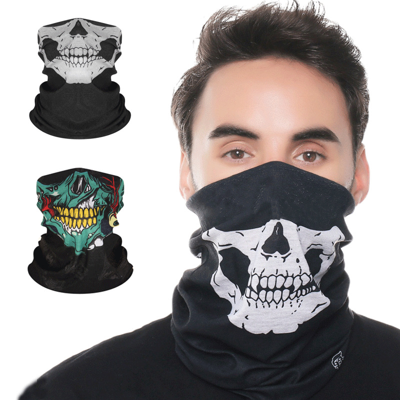 Varied Skull Scarf Seamless Face Mask Outdoor Thin Men's and Women's Multifunctional Sunscreen Wind Cover Magic Headscarf