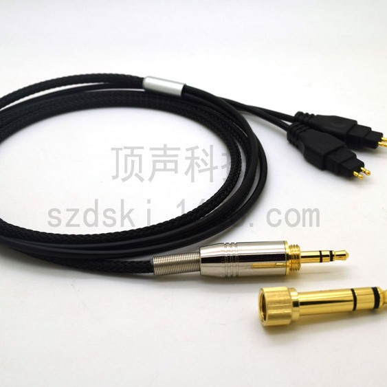 无氧铜黑色网耳机线森海 HD525 HD545 HD565 HD650 HD600 HD580