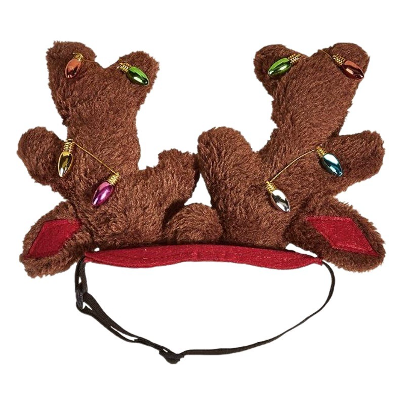 Праздничная елка шапка меховой шар звезды огни пушистые рога классика Красный Зеленый повязка на голову для домашних животных головной убор