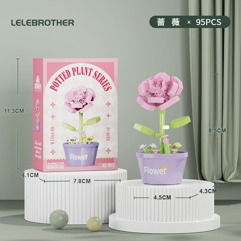 Compatible con flores eternas girasoles de hibisco alta flor de maceta de montaje de bloques de construcción adornos juguetes para niños niñas