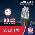 国标YJLV铝芯5芯16/25/35/50平方电力电缆工程用电线3+2芯电缆