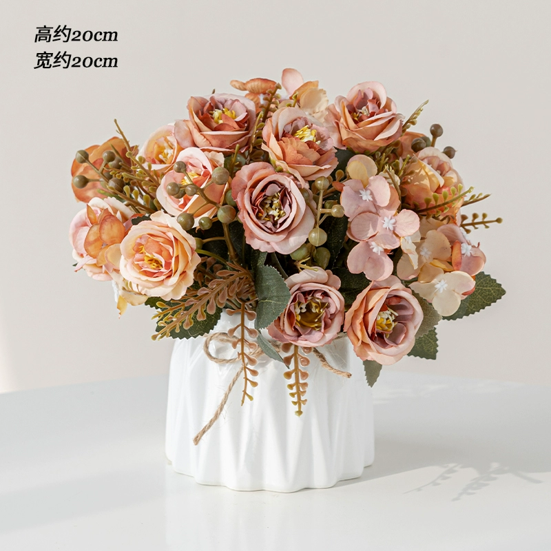 Nordic simulation flower decorative flower decorative flower room fake flowers fake flower plastic flower dining table flower bionic bionic flower bleaching flowers