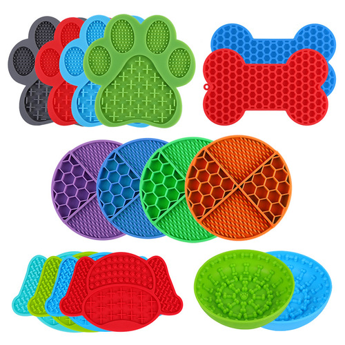Amazon Silicone Pet Supplies Slow Feeding Mat Licking Mat Slow Feeding Mat Dog Head Dog Paws Mat Dividing Plate