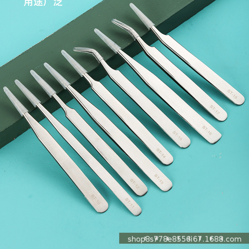 批发不锈钢镊子ST系列高精密燕窝挑毛镊电子拆机嫁接美甲睫毛镊子