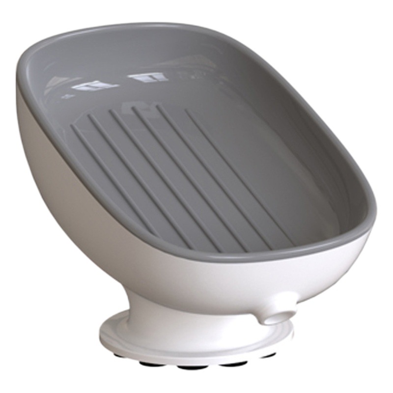 Amazon Venta caliente caja de jabón drenaje ponche libre hogar montado en la pared ventosa jabón inodoro baño rack de almacenamiento