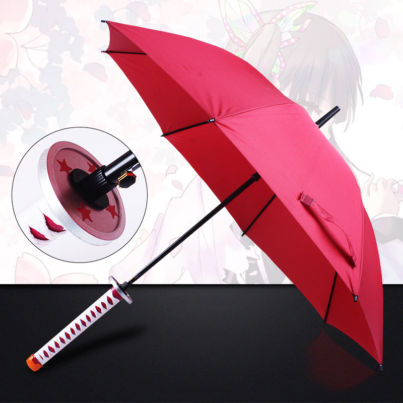 Anime Umbrella Long Handle Umbrella Knife Umbrella Anime Ghost Slayer Blade Sunny Umbrella Samurai Personality Creative Umbrella Sunshade Cos