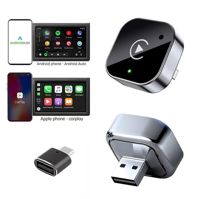 Cross-Border Popular Wireless Carplay Box Android Adapter Compatible with iPhone and Android Without Lag or Buffering (Simsiz CarPlay və Android Auto) - k16c-perforated-mirror-with-adapter-neutral-english