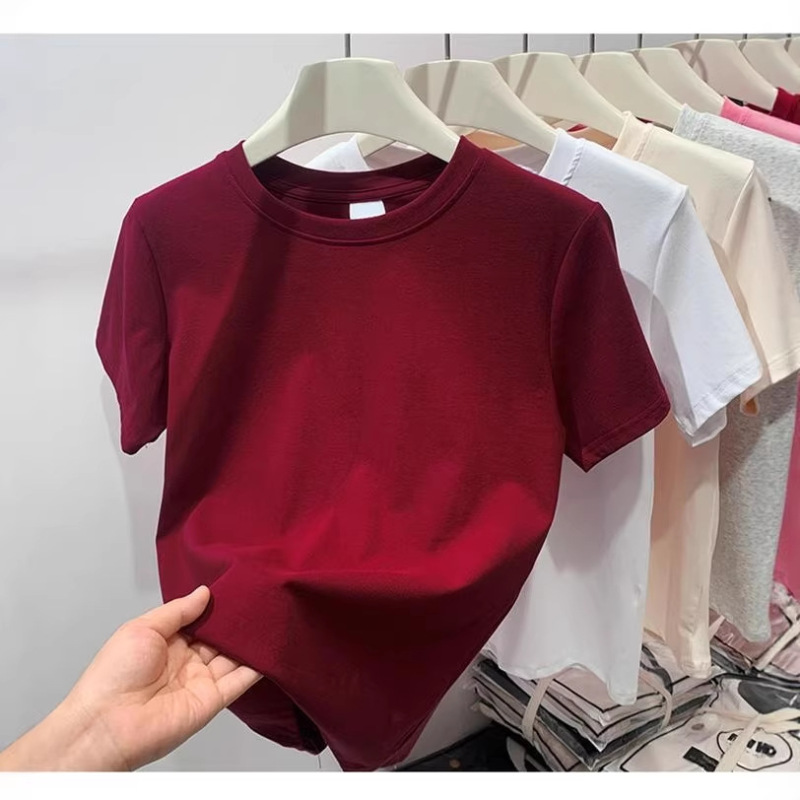 Pure Cotton Short-Sleeved Women's T-Shirt 2026 New Popular Style Large Size Loose Fit to Cover the Belly Niche Women's T-Shirt Versatile for Plus-Size Women