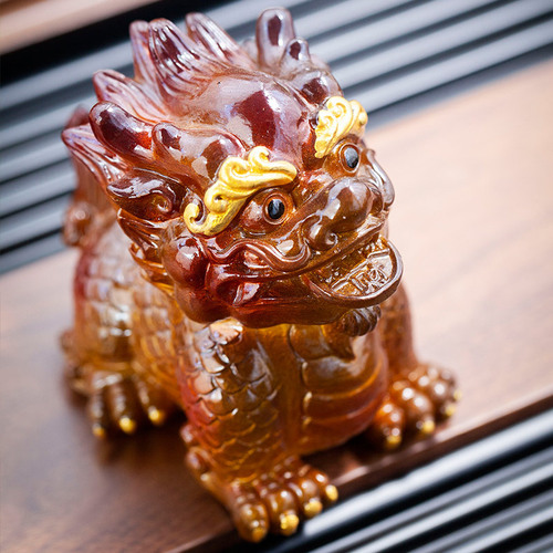 New Dragon Baby Color-Changing Tea Pet Dragon Figurine, Color-Changing Tea Table Mini Decor, Tea Set Accessory